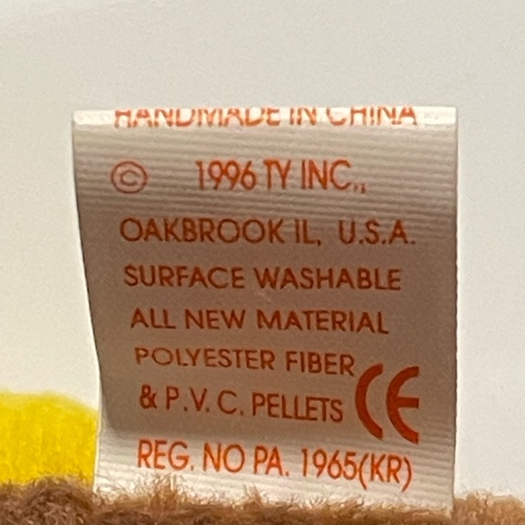 1996 ty GOBBLES Original BEANIE BABY Turkey with Errors PVC Pellets COLLECTIBLE - Picture 7 of 7